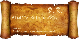 Vitéz Krisztián névjegykártya
